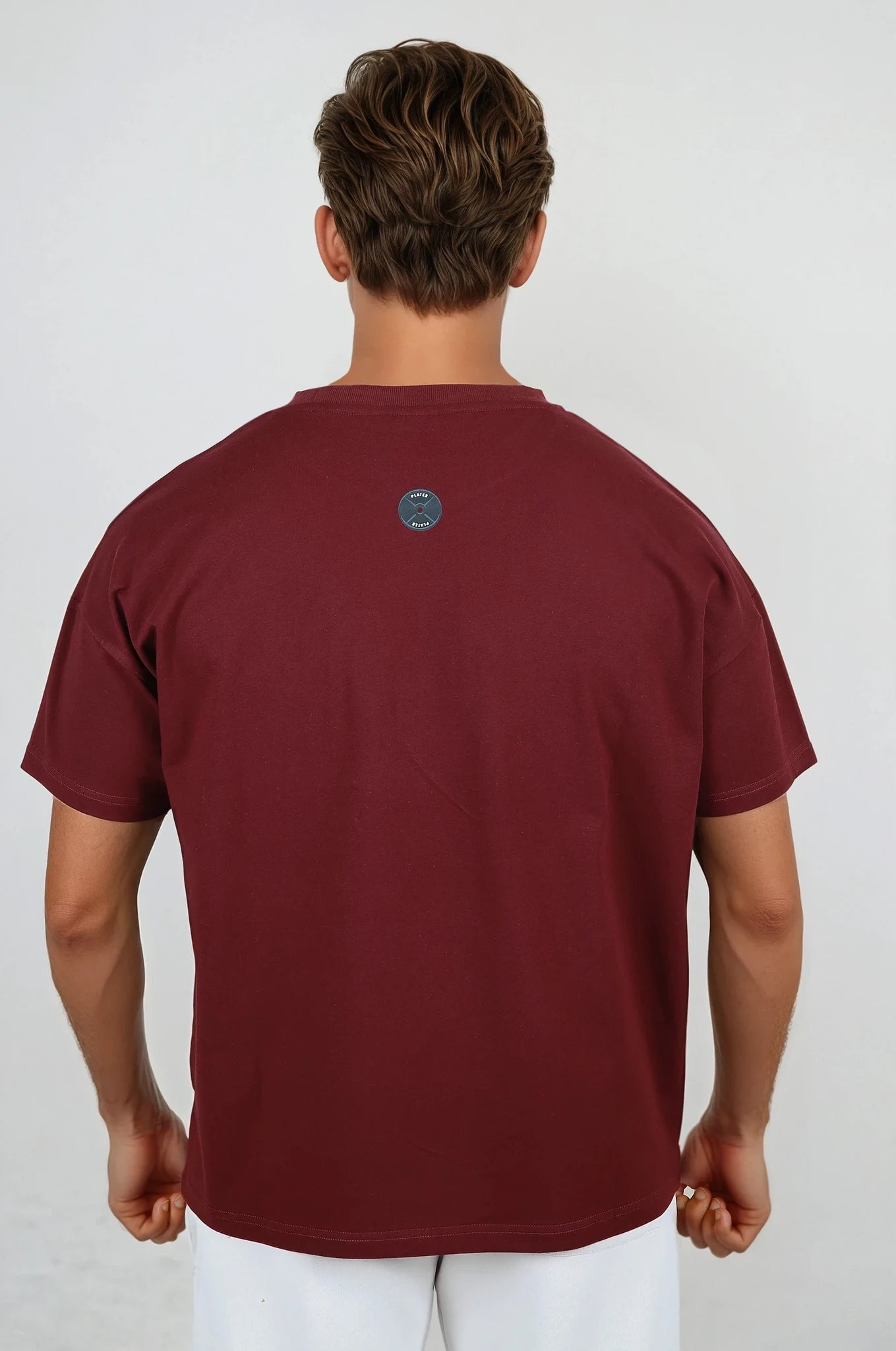 PLATES Unisex Oversized Tee - Maroon