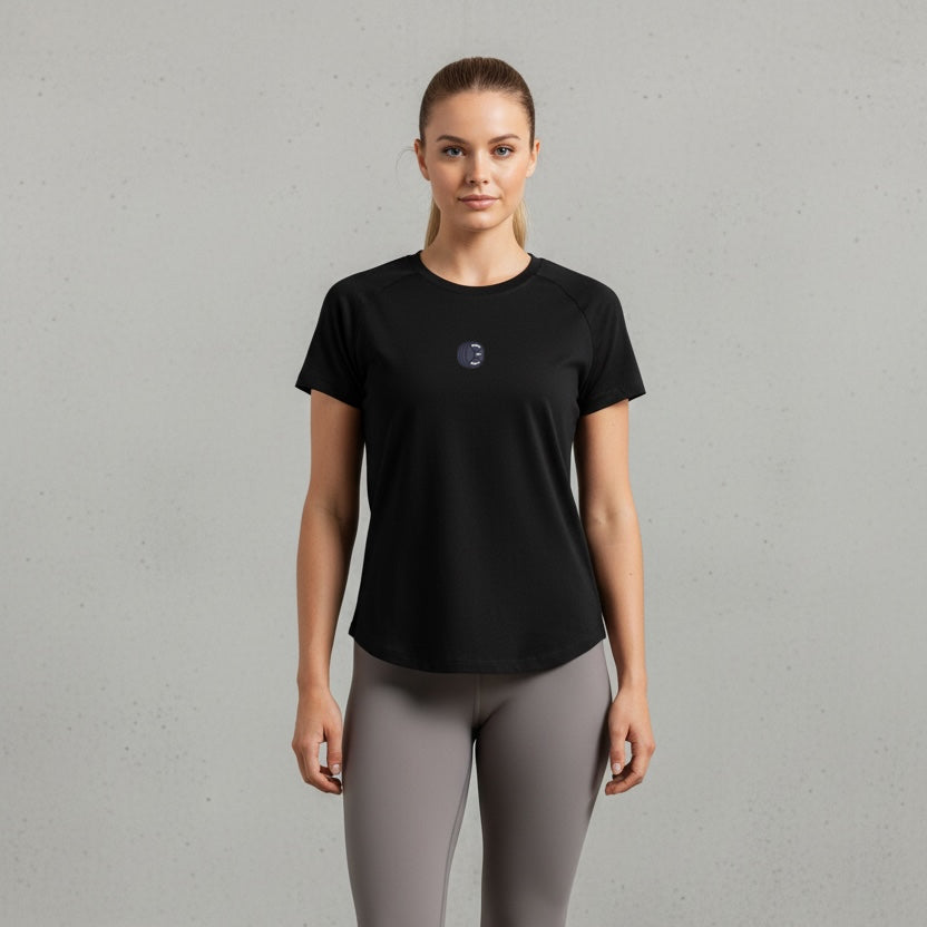Plates Women’s Raglan Performance Tee - Black