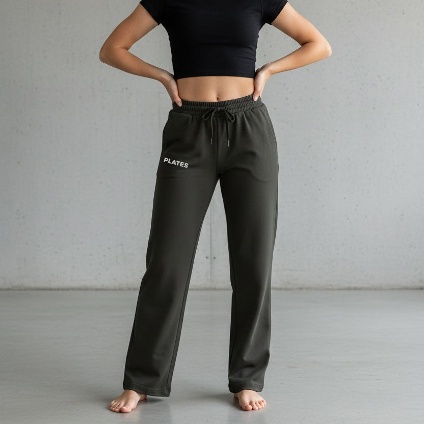 Plates Unisex Oversized Pants - Deep Olive Green