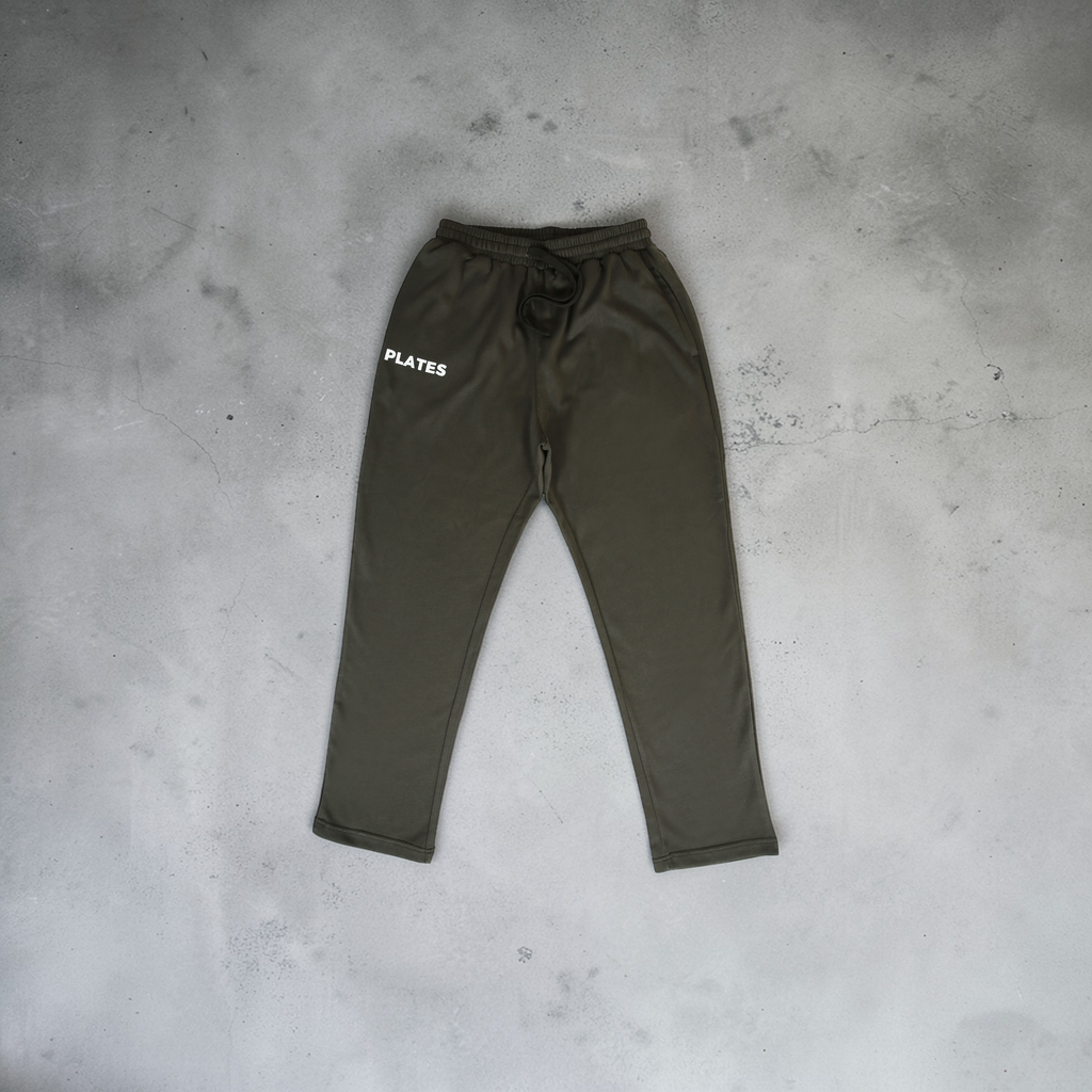 Plates Unisex Oversized Pants - Deep Olive Green