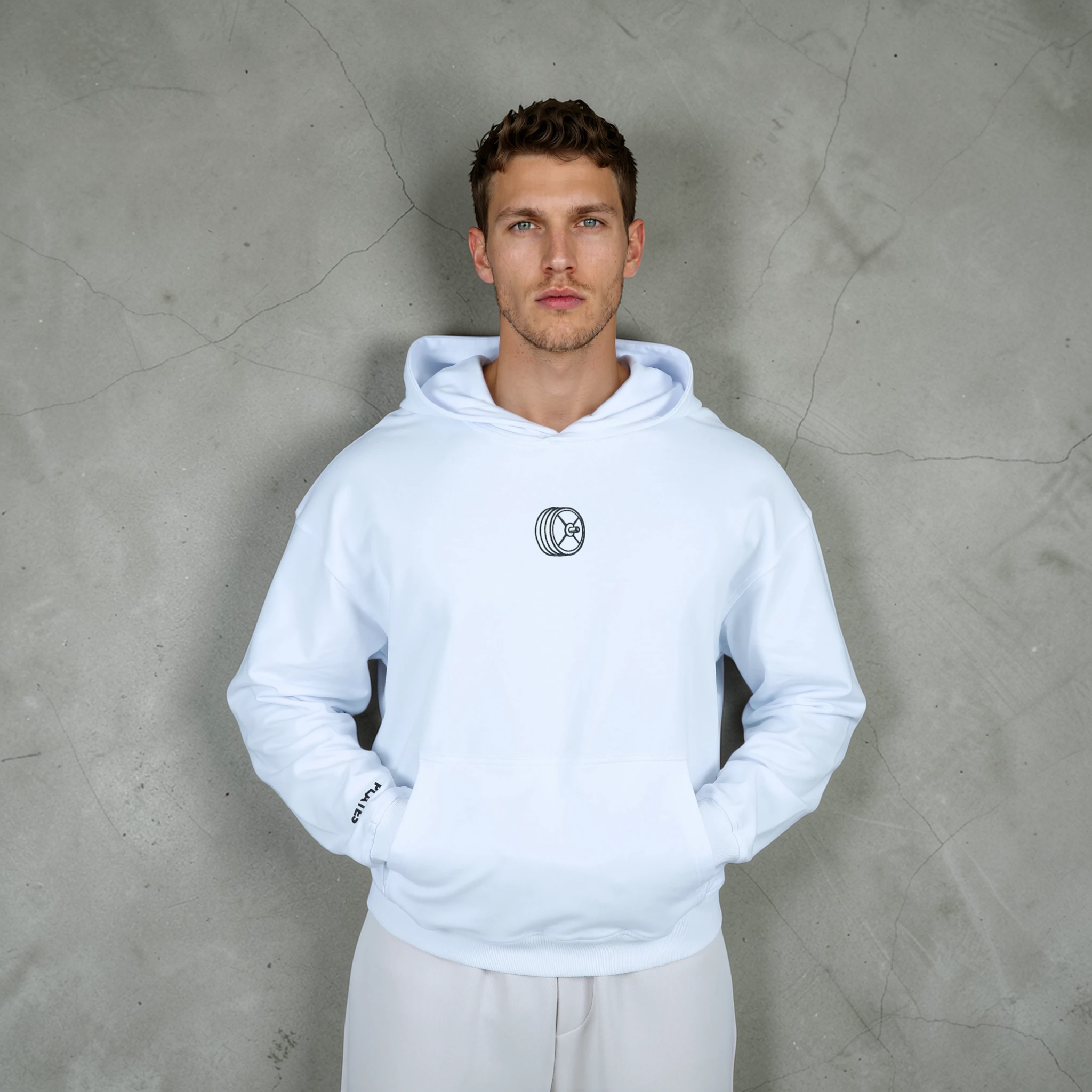 Plates Unisex Lightweight Oversized Hoodie - White