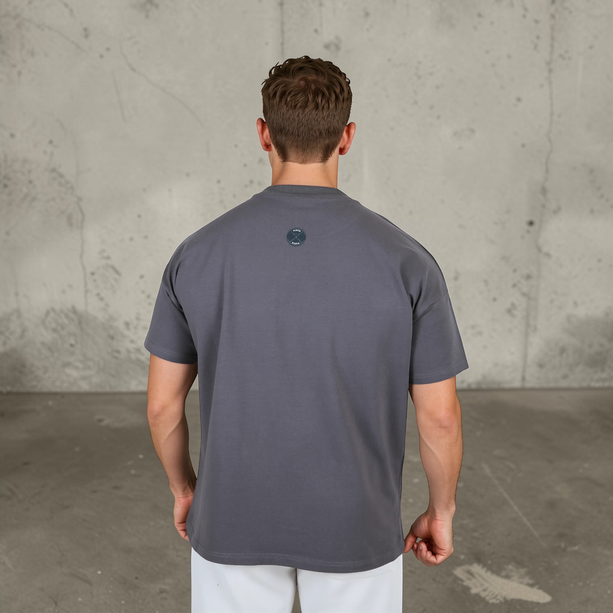 Plates Unisex Oversized Tee - Charcoal Gray