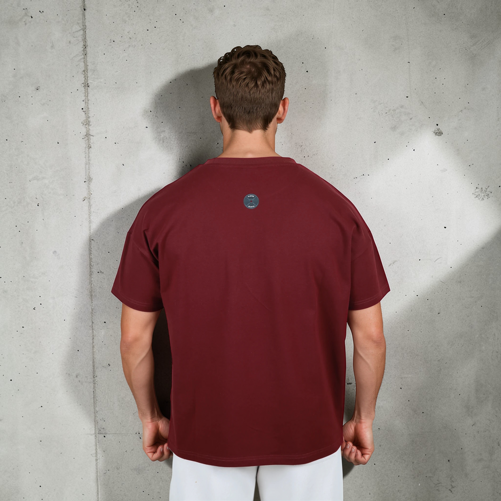 Plates Unisex Oversized Tee - Maroon