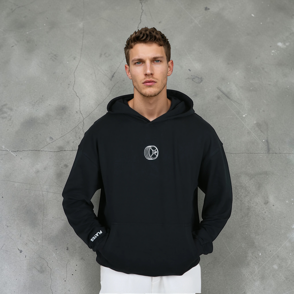 Plates Unisex Lightweight Oversized Hoodie - Black