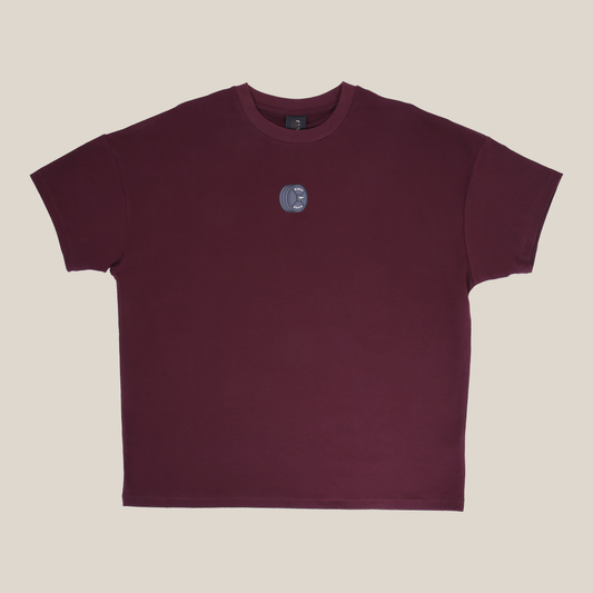 Plates Unisex Oversized Tee - Maroon